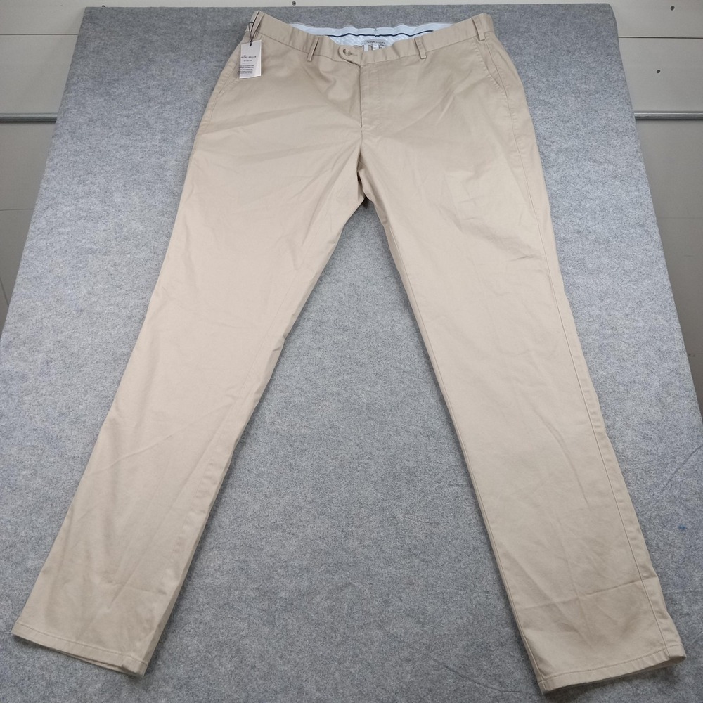 Peter Millar Pants Mens 42 Khaki Soft Touch Twill Chino Stretch‎ Flat Front Golf